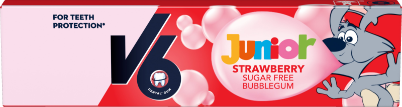 V6 Junior Bubblegum Strawberry 22 g x 20