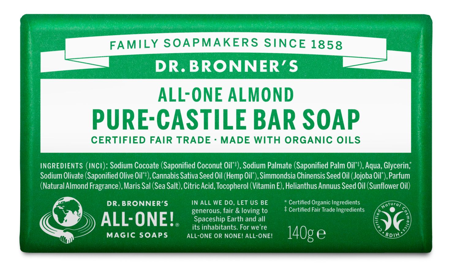 Dr.Bronner's Bar Soap Almond 140 g