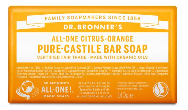 Dr.Bronner's Bar Soap Citrus-Orange