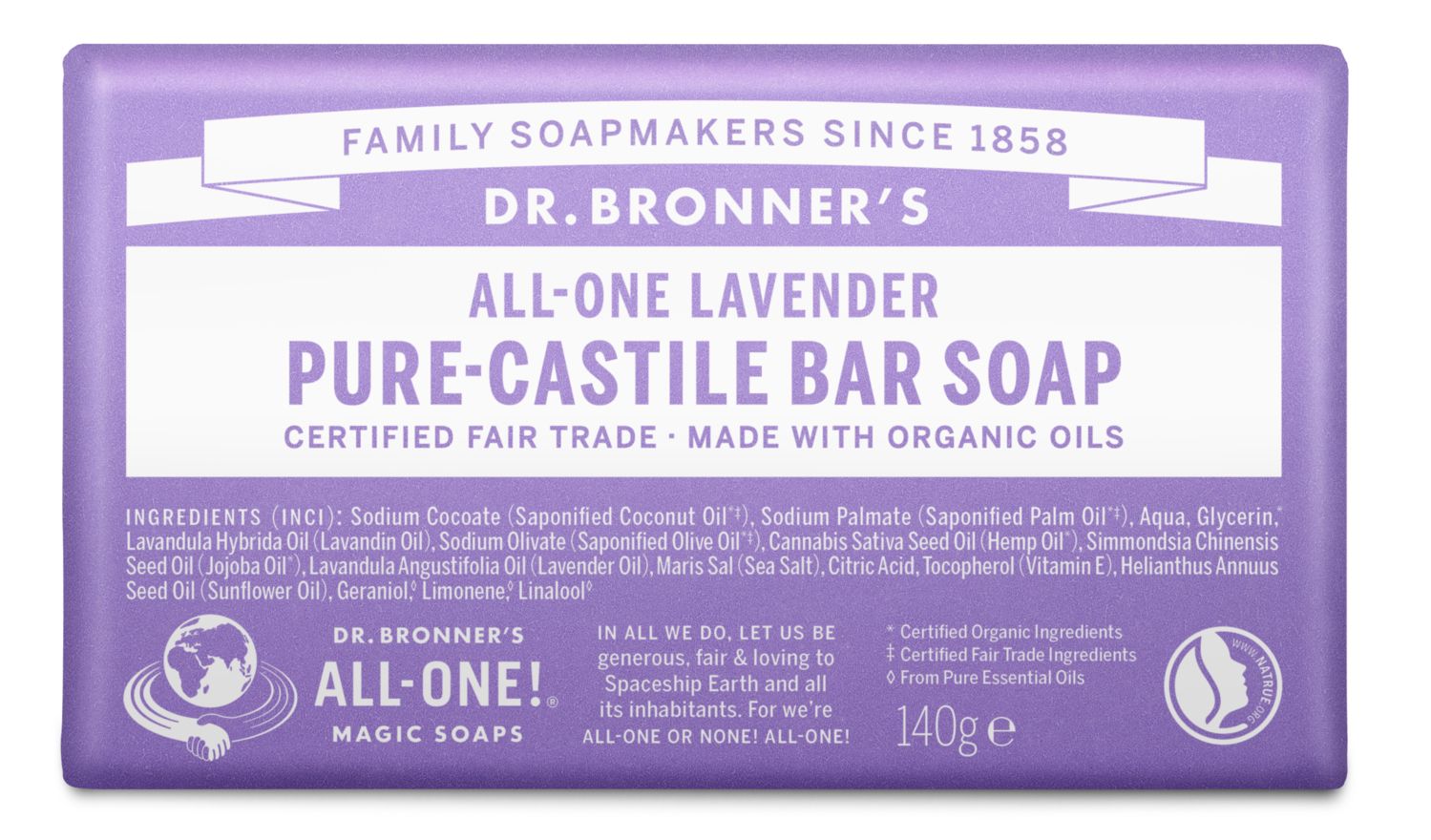 Dr.Bronner's Bar Soap Lavender 140 g