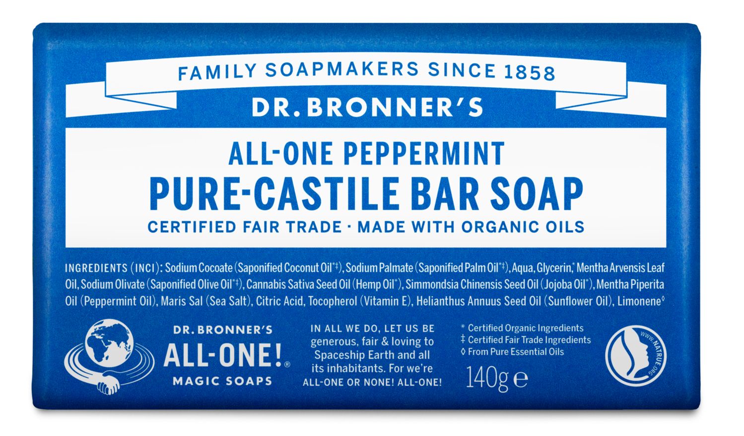 Dr.Bronner's Bar Soap Peppermint 140 g