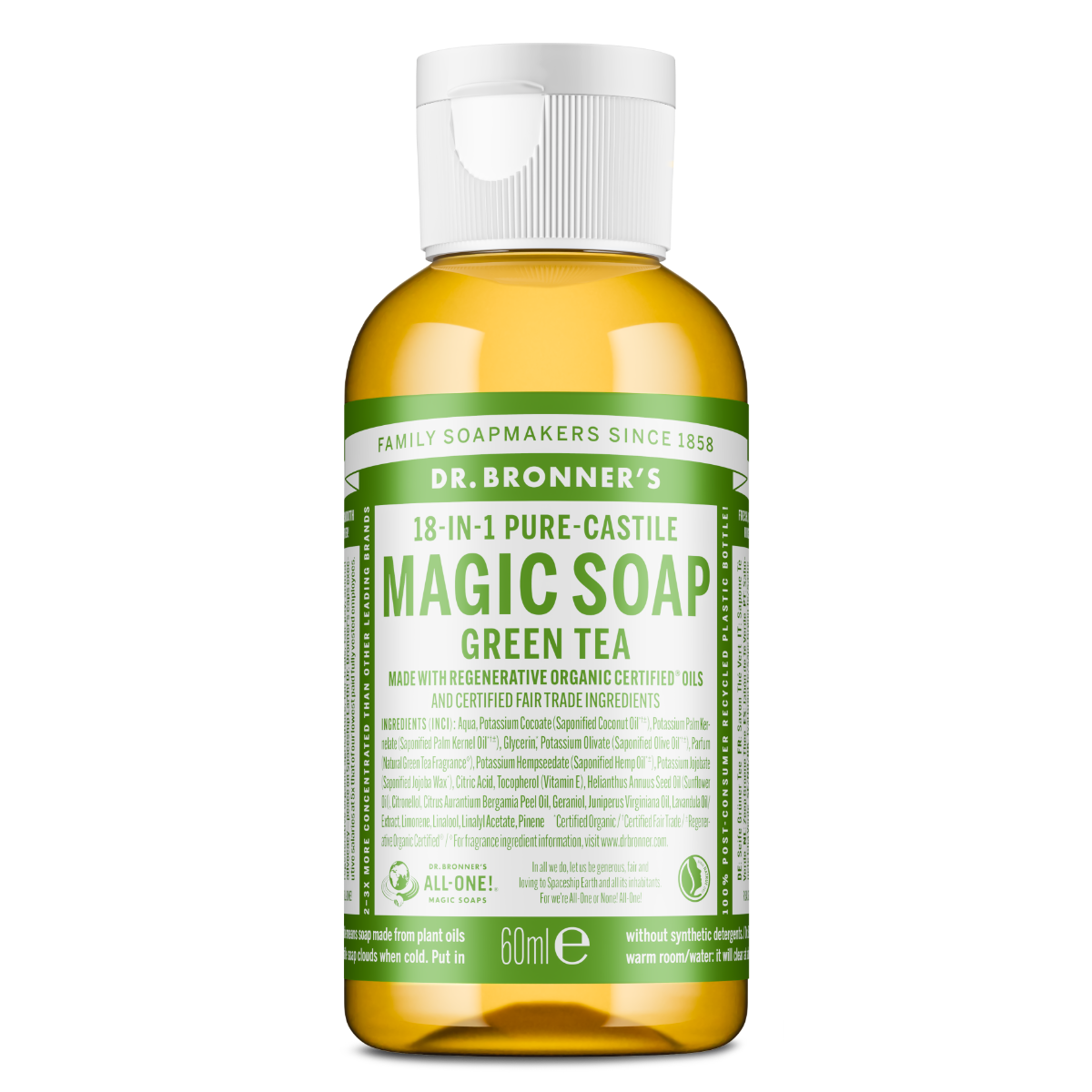 Dr. Bronner's All-One Magic Soap Green Tea Liquid Soap 