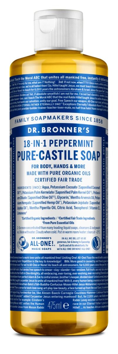 Dr.Bronner's Pure Castile Liquid Soap Peppermint 475 ml