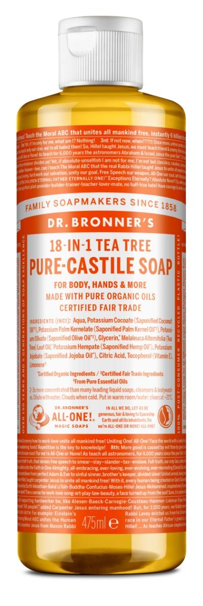 Dr.Bronner's Pure Castile Liquid Soap Tea Tree 475 ml