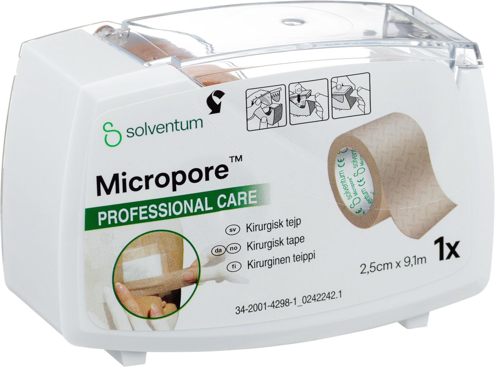 Micropore kirurgisk tejp brun, 2,5 cm x 9,1 m 1 styck