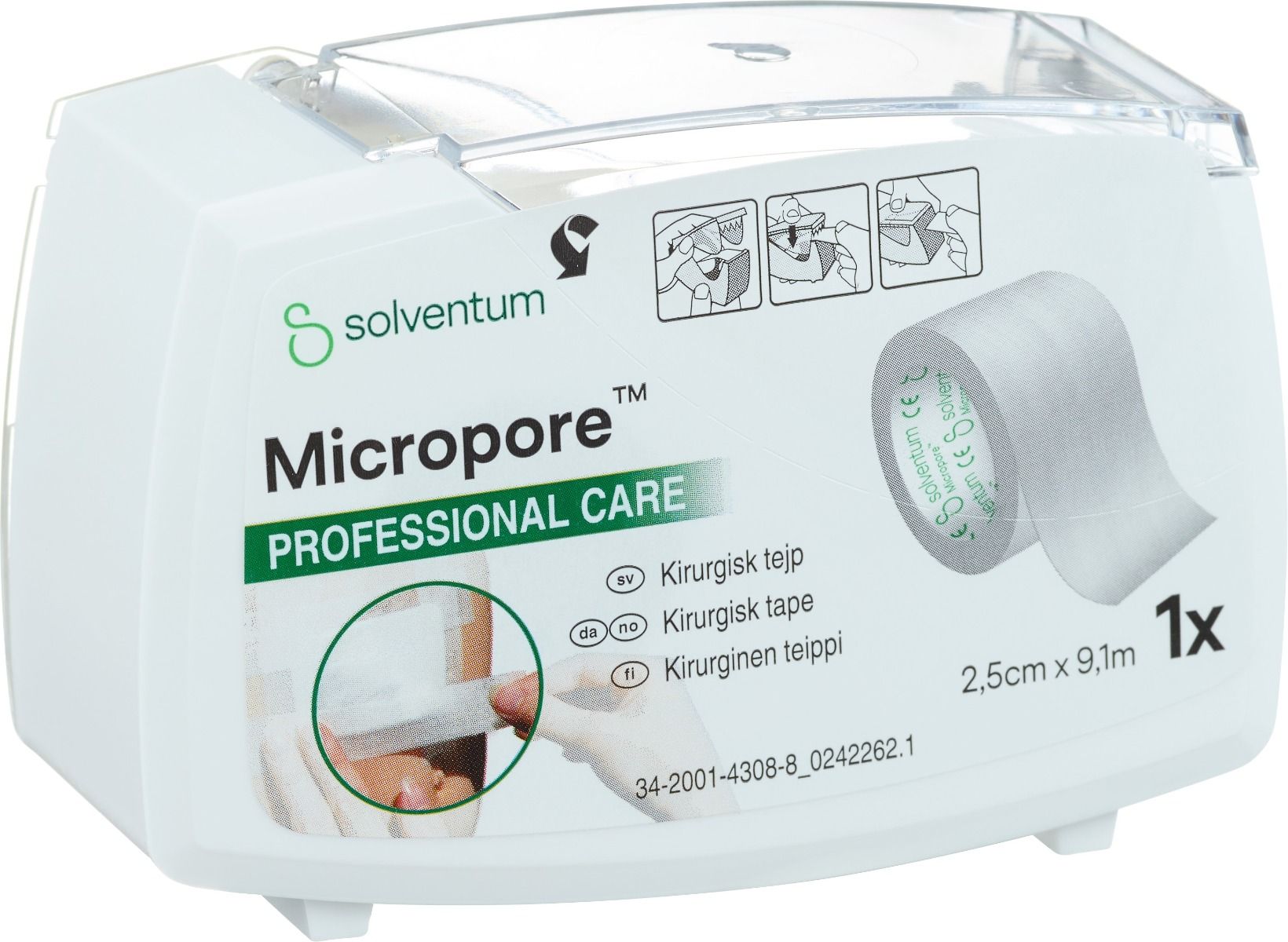 Micropore kirurgisk tejp vit, 2,5 cm x 9,1 m 1 styck