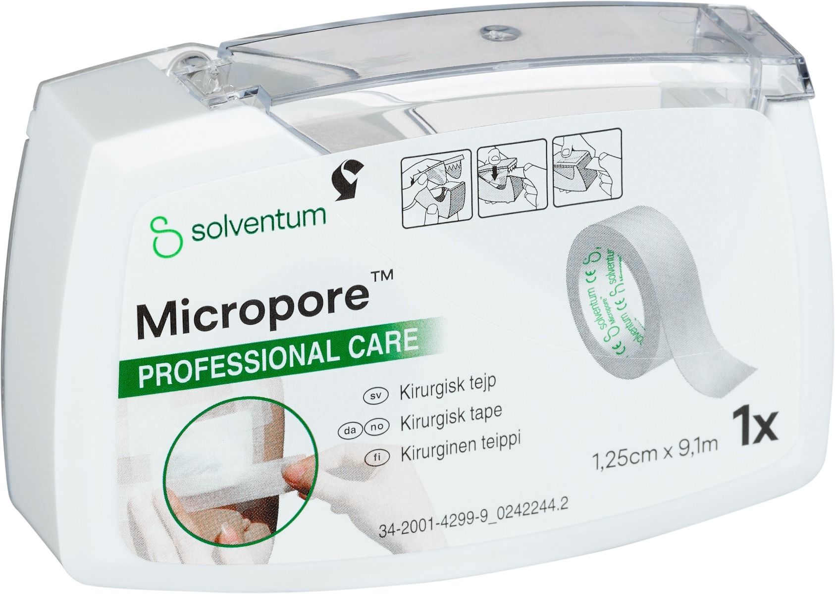 Micropore kirurgisk tejp vit, 1,25 cm x 9,1 m 1 styck