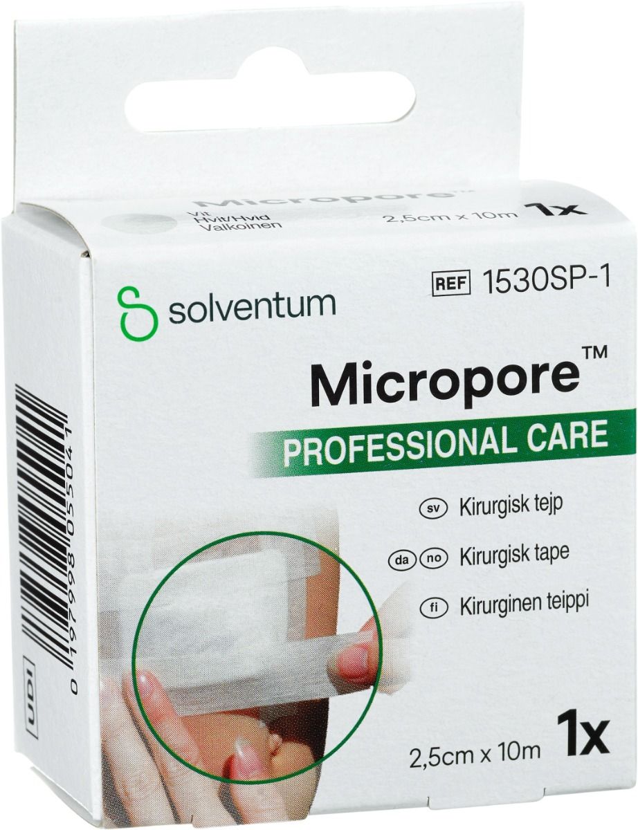 Micropore kirurgisk tejp vit refill, 2,5 cm x 10 m 1 styck