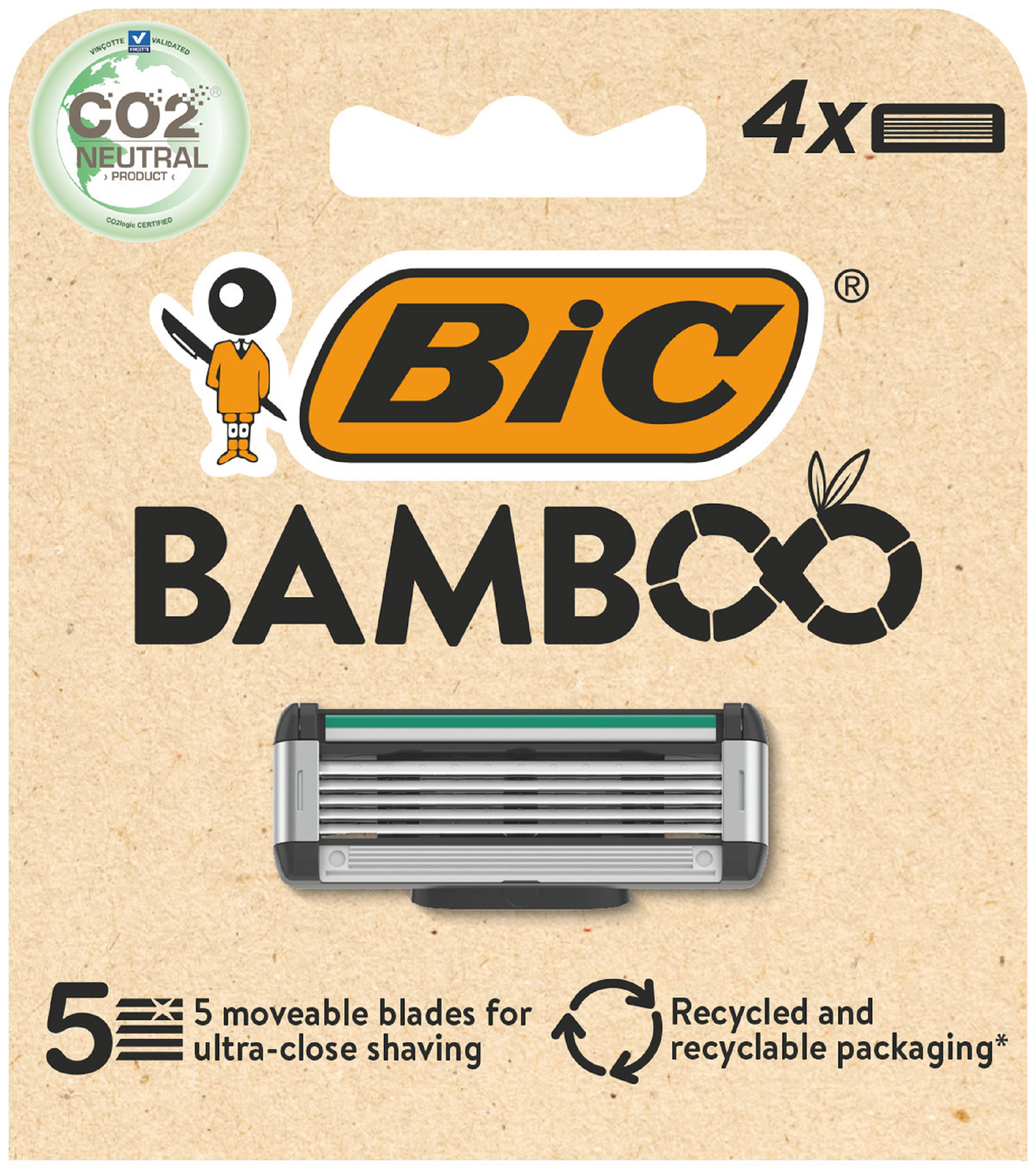 BIC Nordic AB Bic Bamboo rakblad 4 st