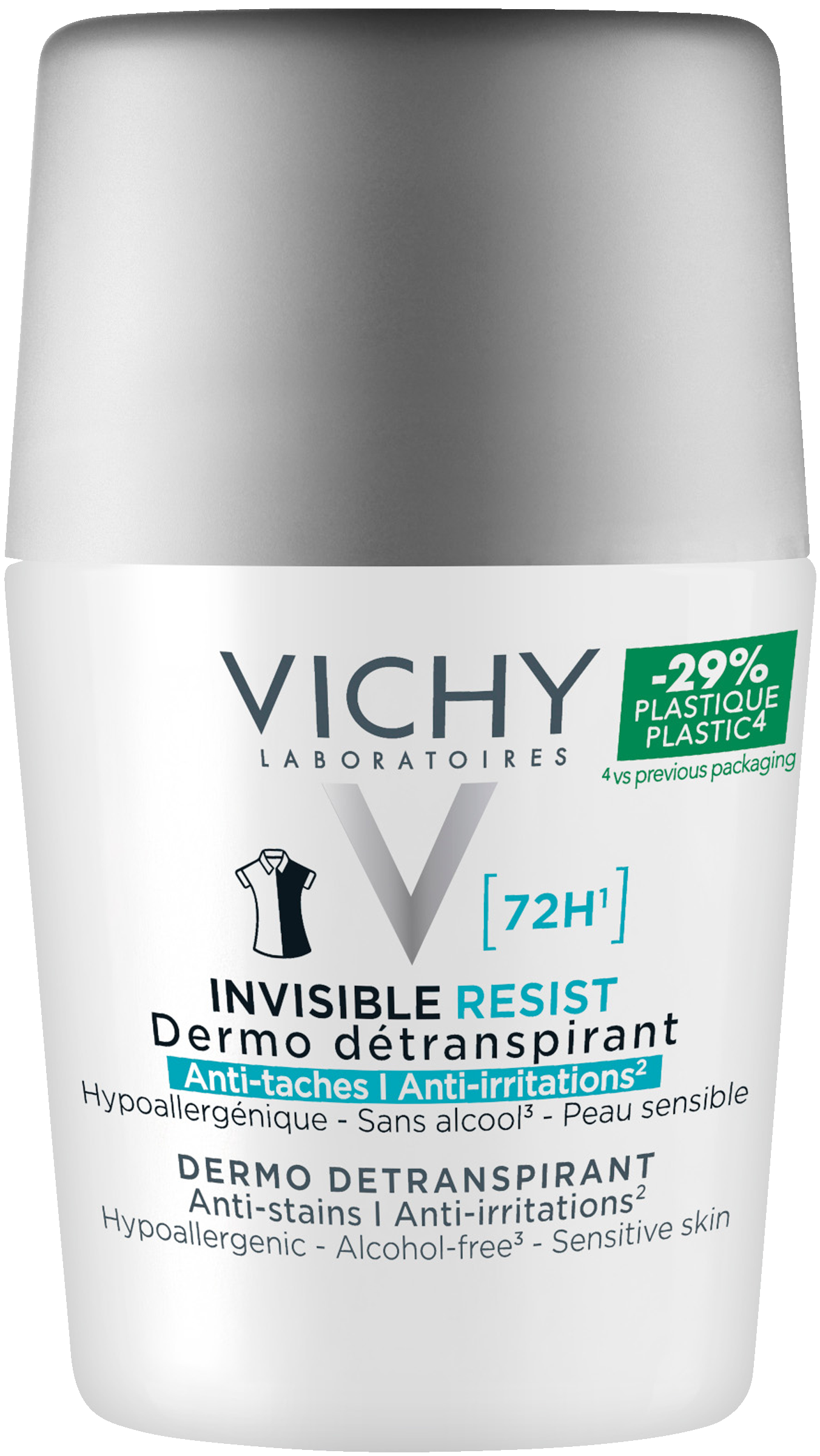 Vichy Invisible protect deo 72h anti-stain roll-on 50 ml