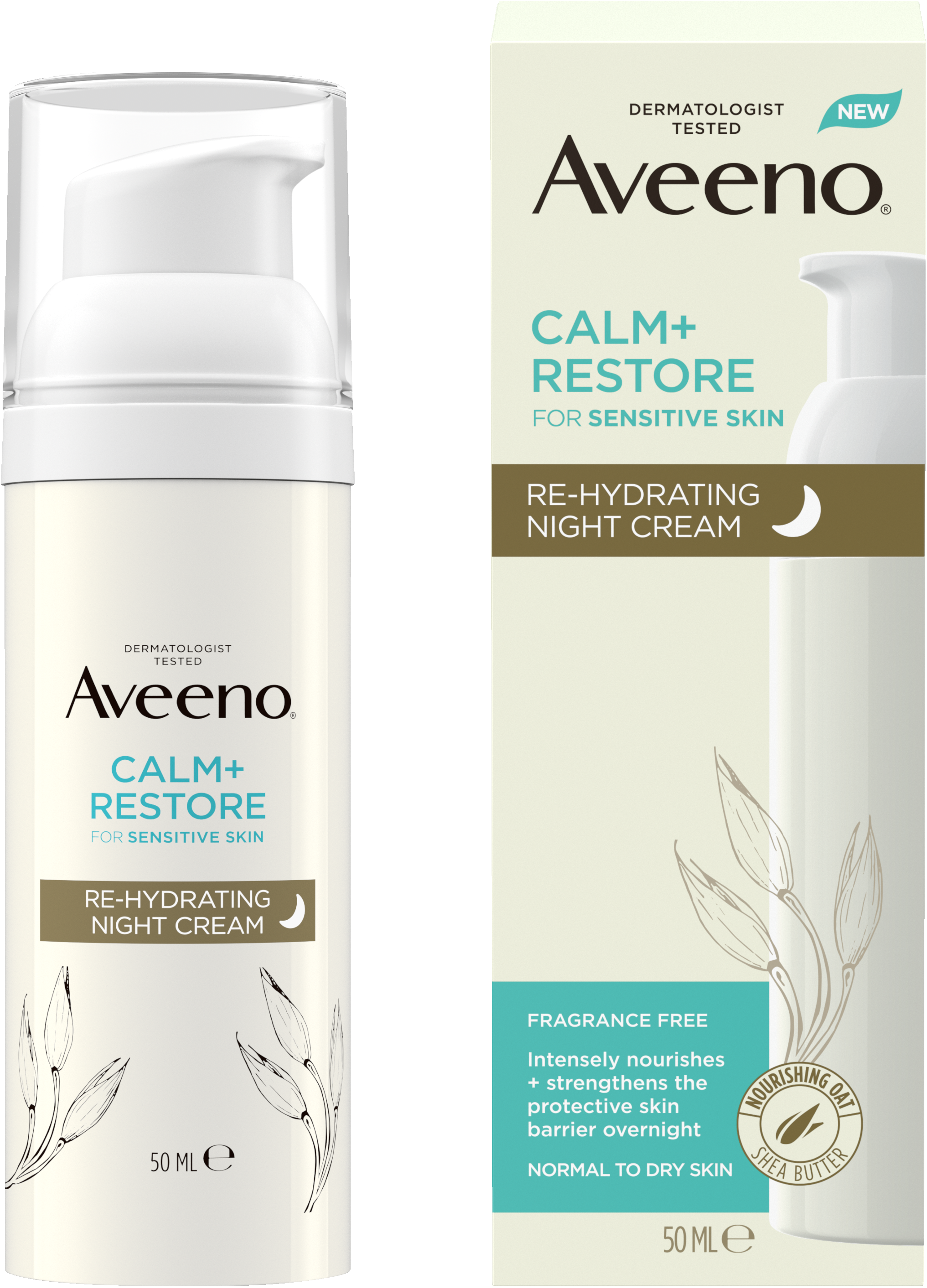 Aveeno CALM+RESTORE Re-Hydrating Night Cream 50ml | Skönhet och hälsa - Personlig vård - Kosmetika - Hudvård | Apoteka