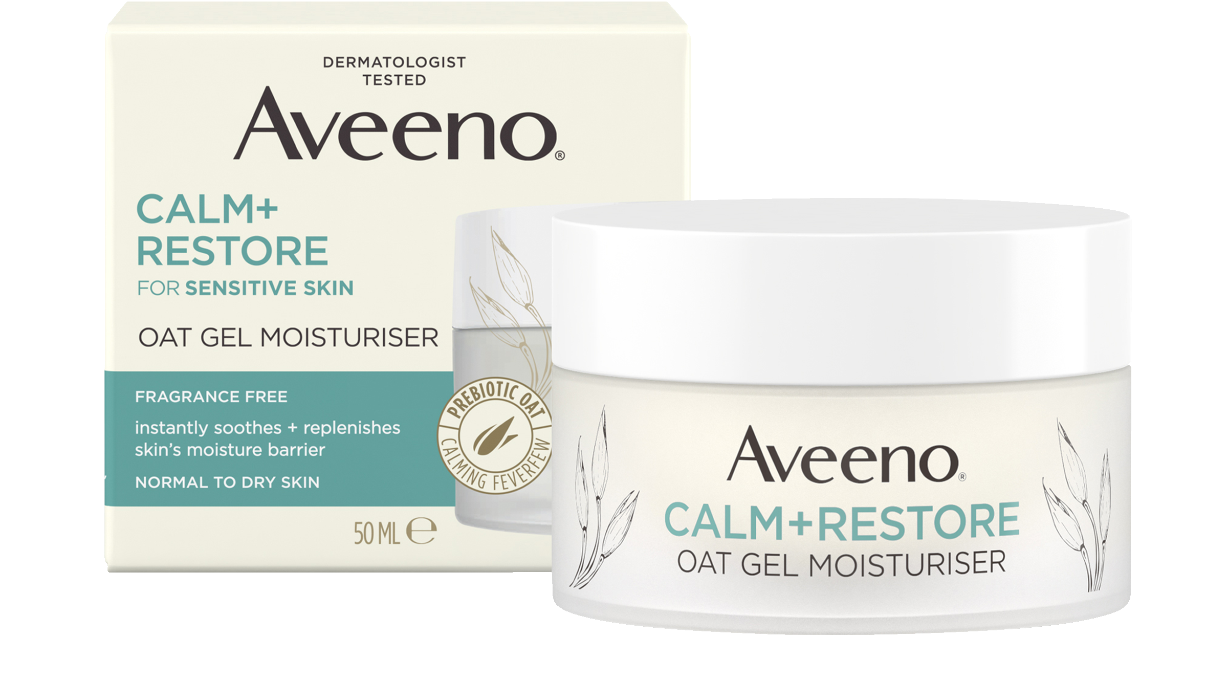 Aveeno CALM+RESTORE Oat Gel Moisturiser 50ml | Skönhet och hälsa - Personlig vård - Kosmetika - Hudvård | Apoteka