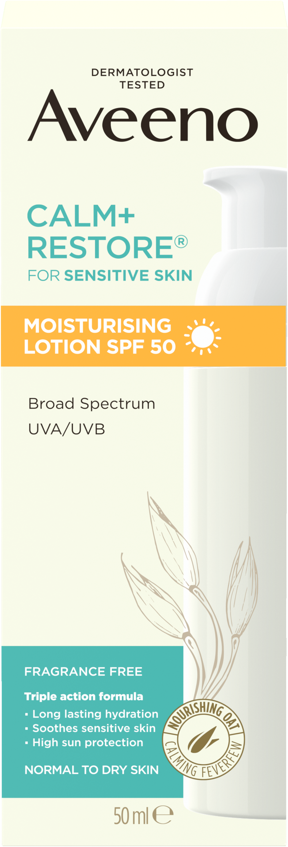 Aveeno Calm+Restore Moisturising Lotion SPF50 