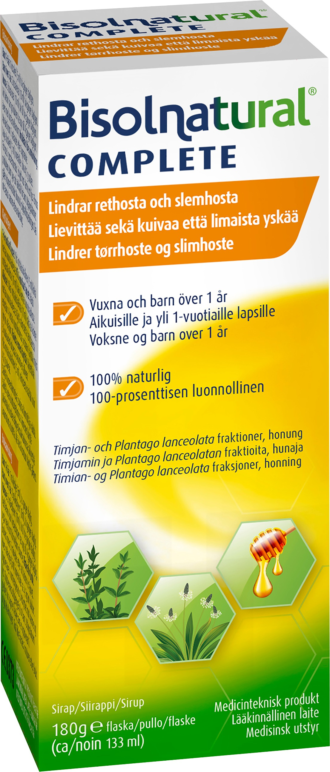 Sanofi AB Bisolnatural Complete hostsirap 133 ml