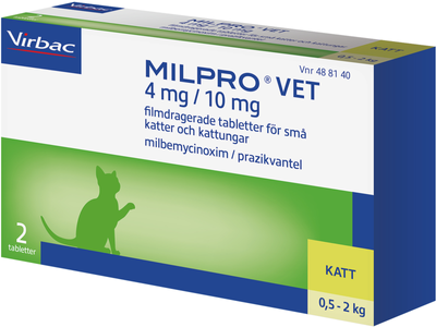Milpro vet, filmdragerad tablett 4 mg/10 mg