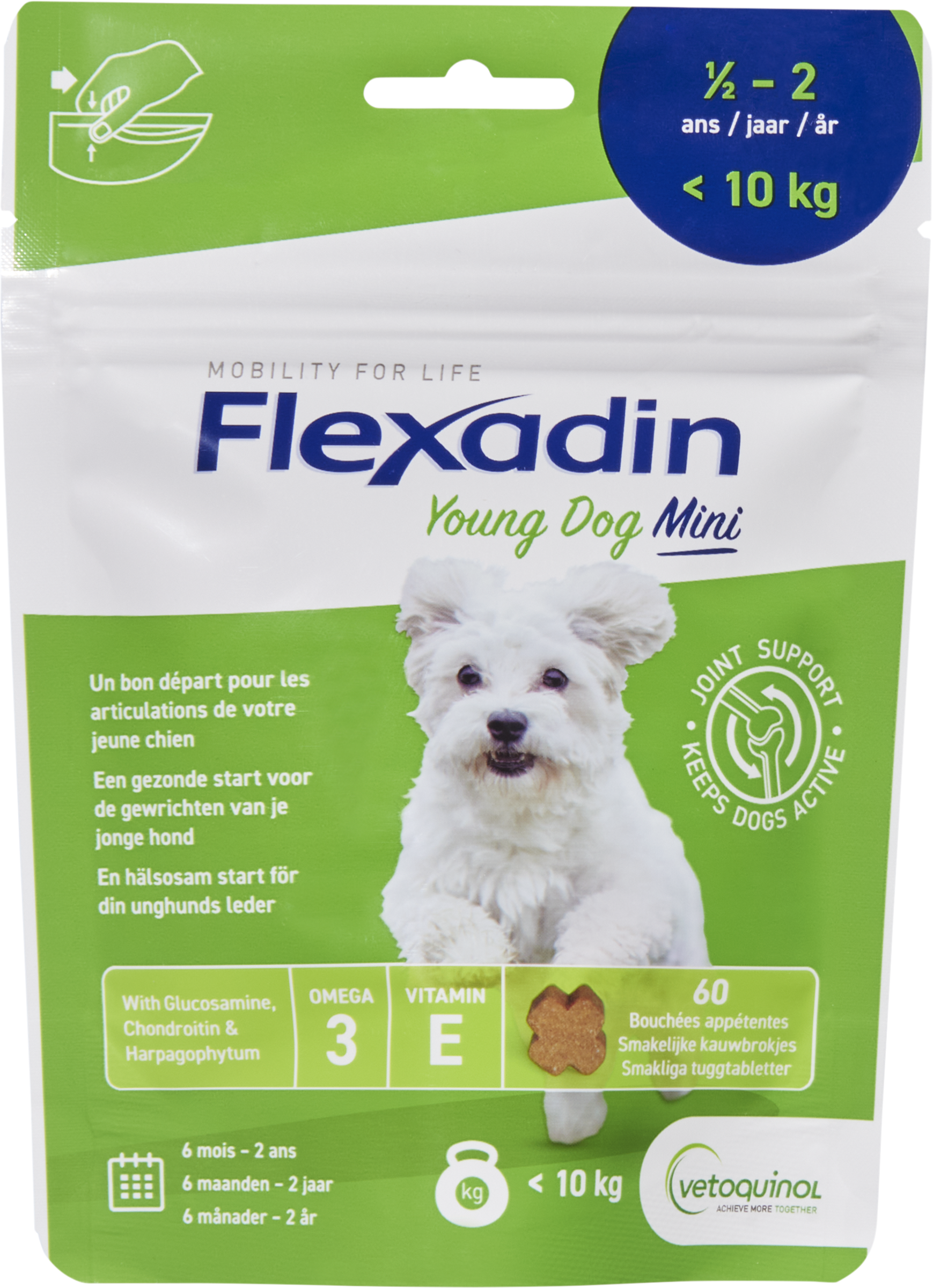 Vetoquinol Scandinavia AB Flexadin Young Dog Mini 60 st