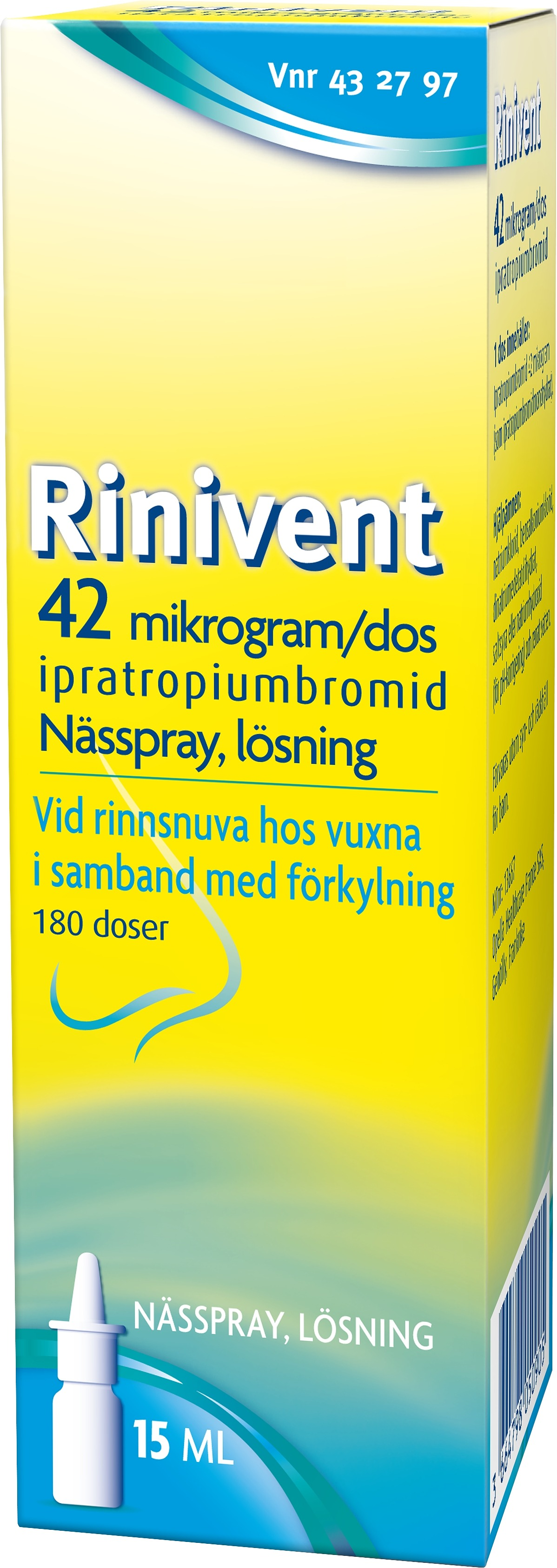 Rinivent, nässpray, lösning 42 mikrogram/dos