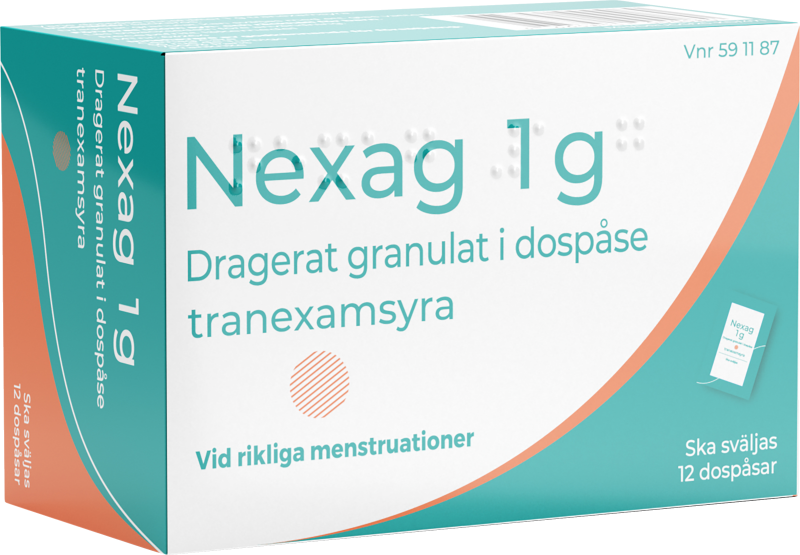 Nexag, dragerat granulat i dospåse 1 g