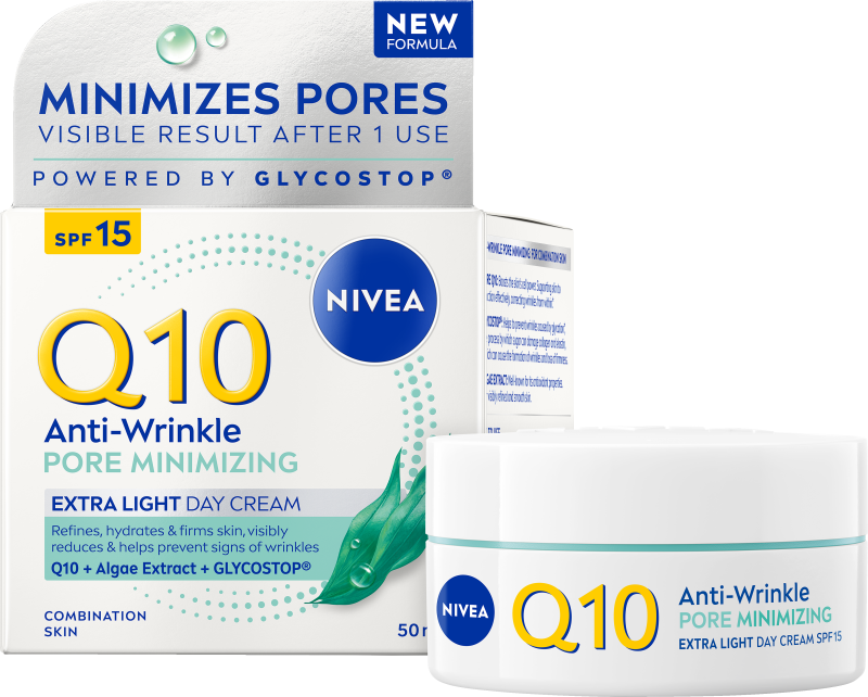 Nivea q10 anti-wrinkle pore minimising extra light day cream 50 ml