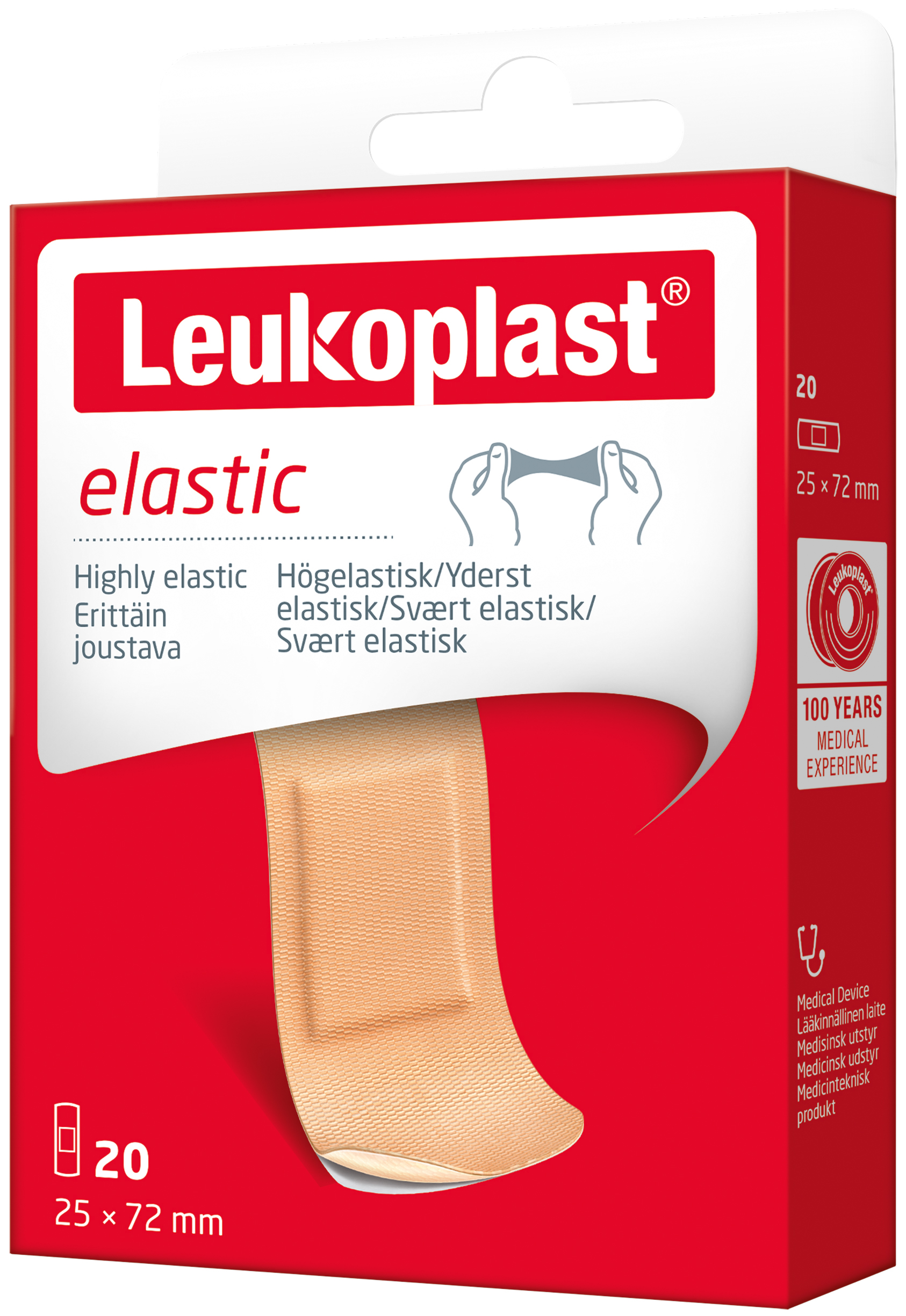 Leukoplast Elastic Strips 28×72 mm 20 st