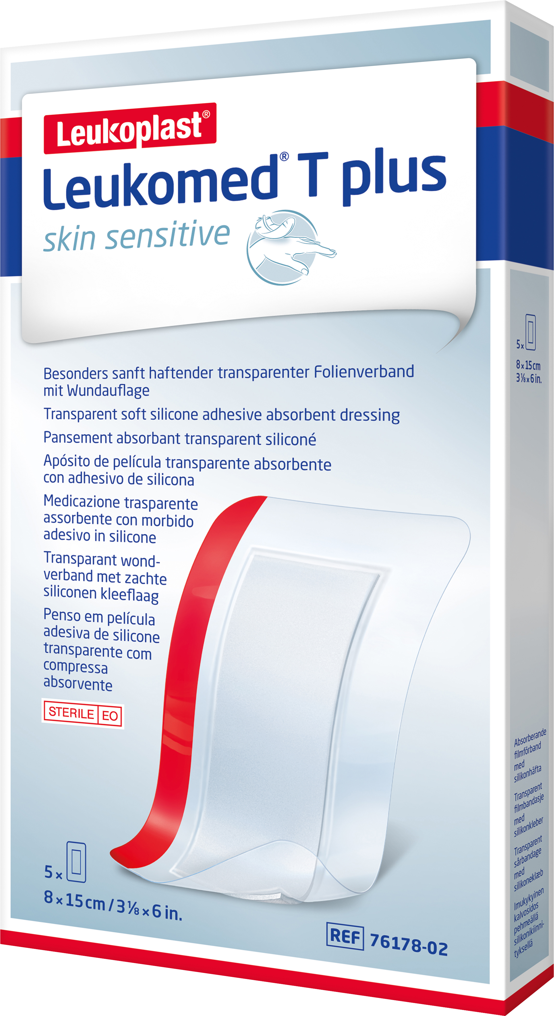 Leukomed t plus skin sensitive 8 cm x 15 cm 5 st