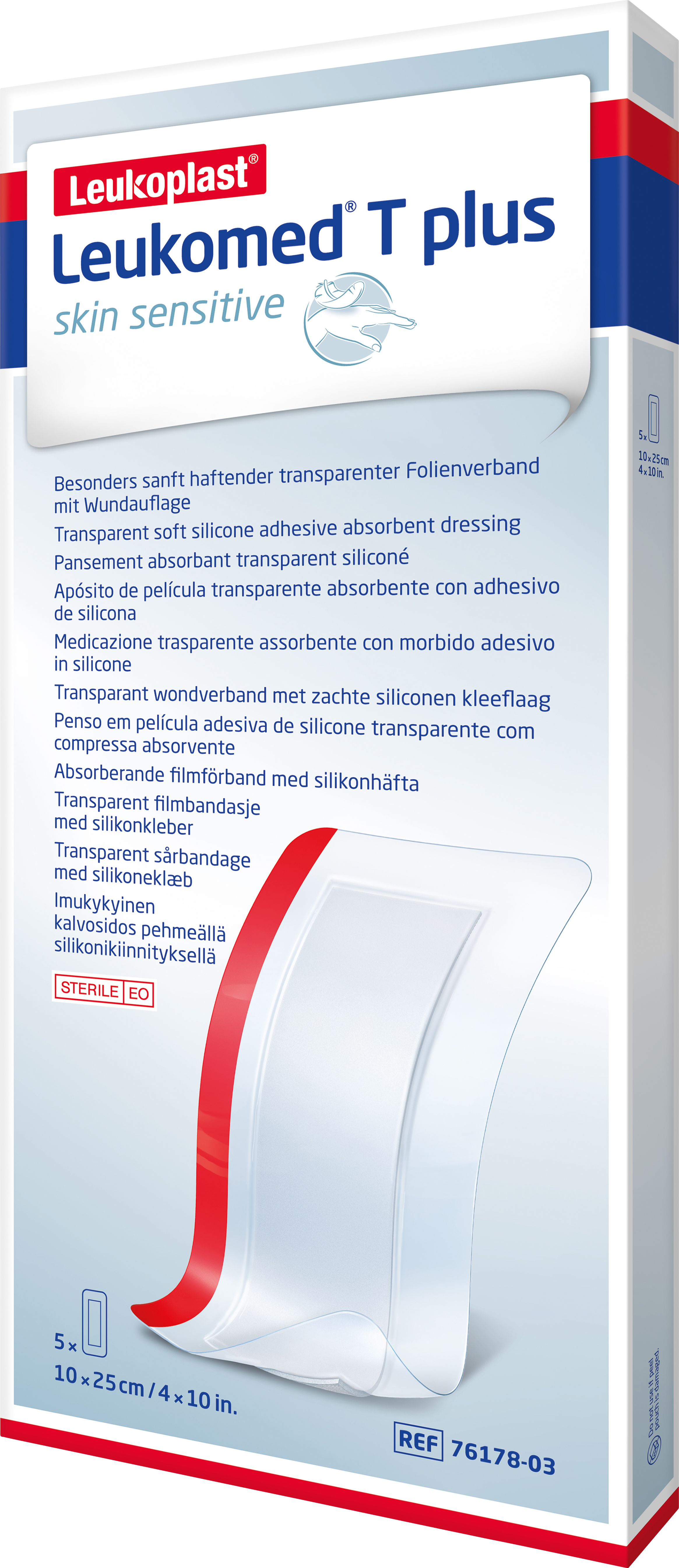 Leukomed t plus skin sensitive 10 cm x 25 cm 5 st