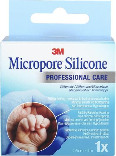 3M Micropore Silicone Tape 2,5 cm x 5 m 1 styck