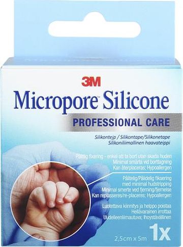 3M Micropore Silicone Tape, 2,5 cm x 5 m
