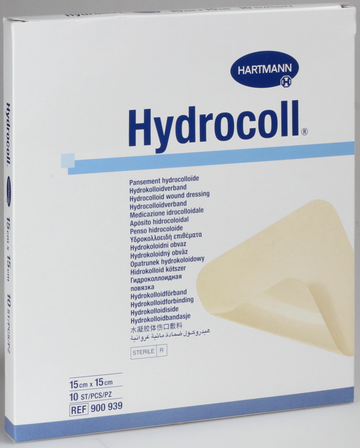 Hydrocoll, platta, 15x15 cm (läkemedels-nära)