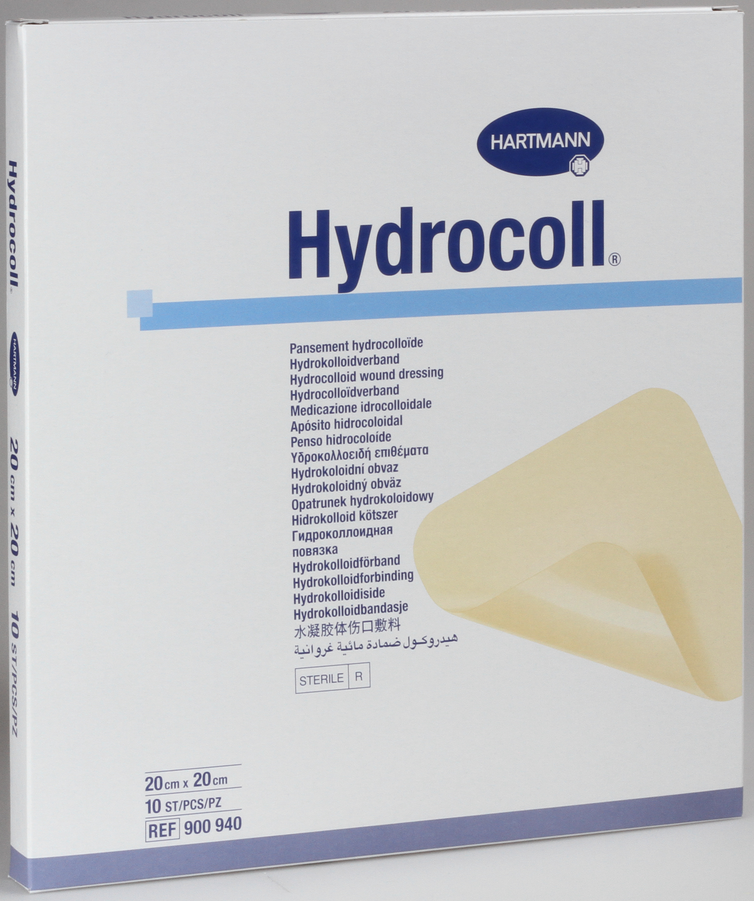 Hydrocoll platta 20×20 cm (läkemedels-nära) 10 styck