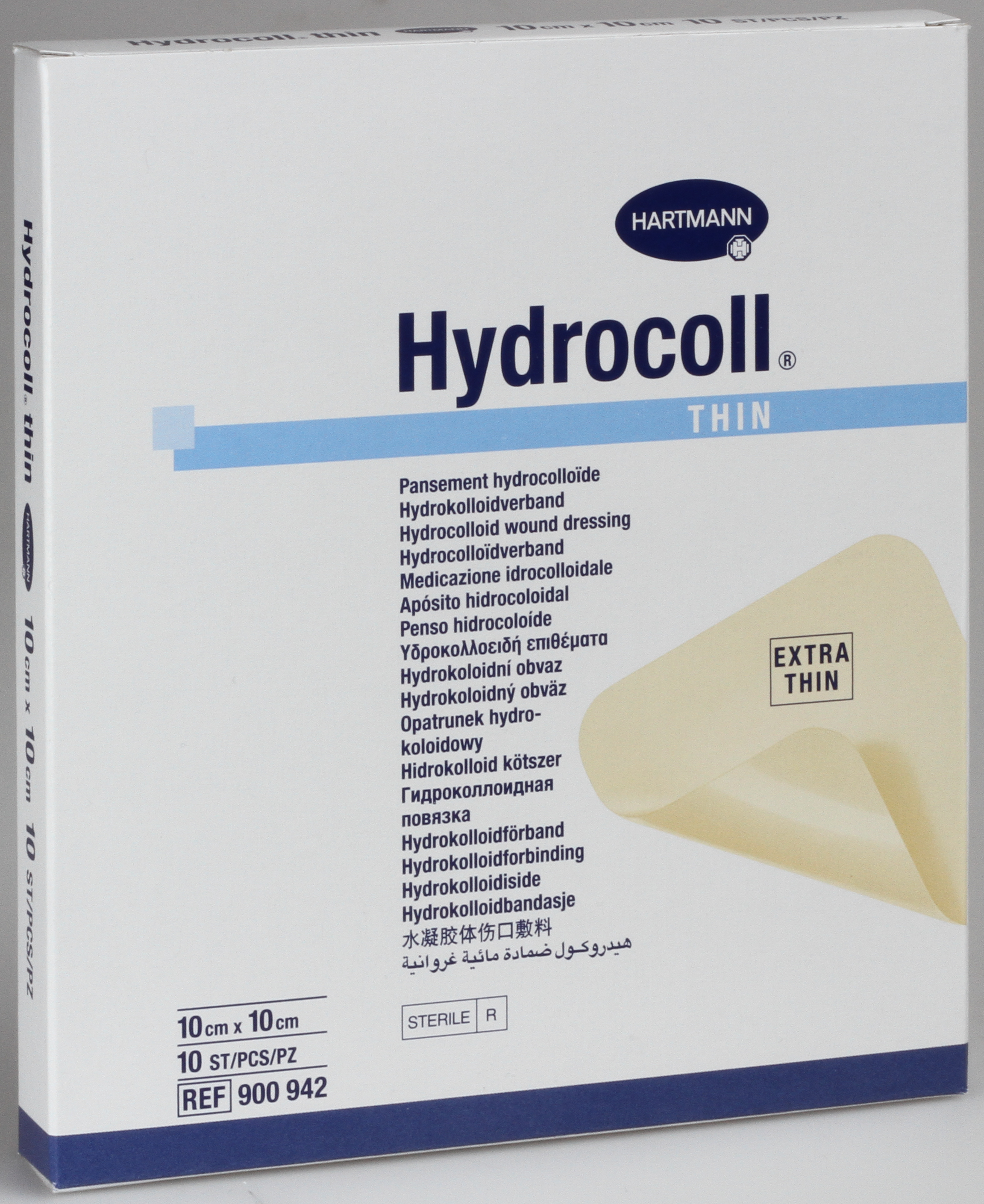 Hydrocoll thin platta 10×10 cm (läkemedels-nära) 10 styck