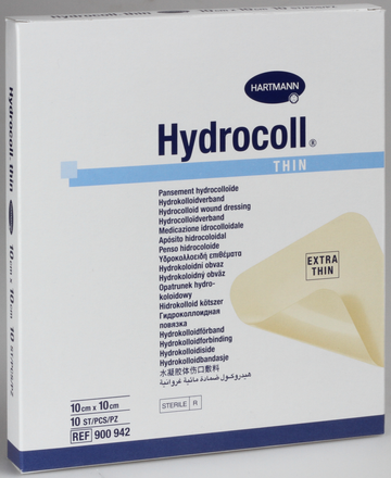 Hydrocoll thin, platta 10x10 cm (läkemedels-nära)