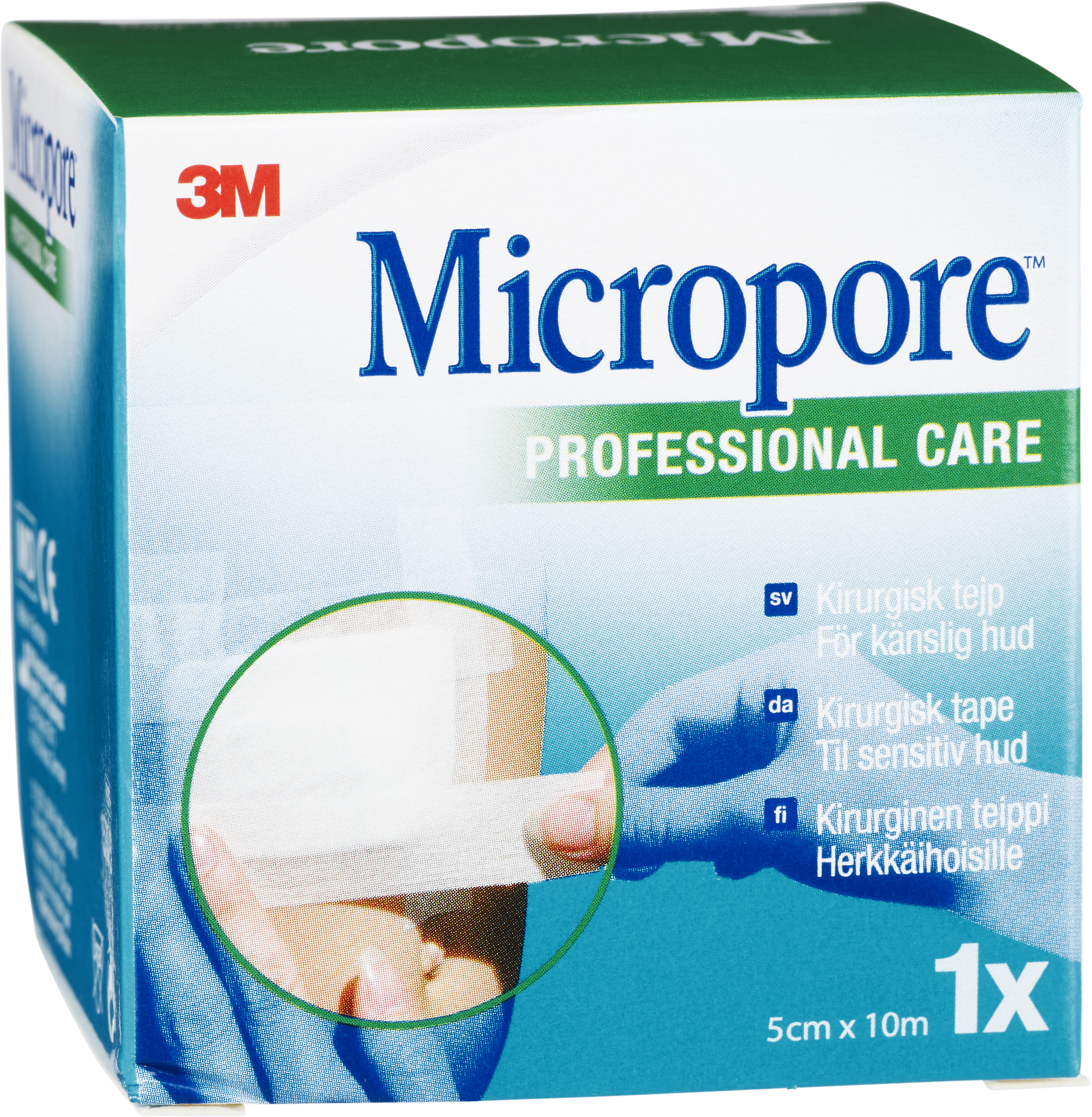 3M Micropore vit häfta 10 m x 50 mm refill 1 styck