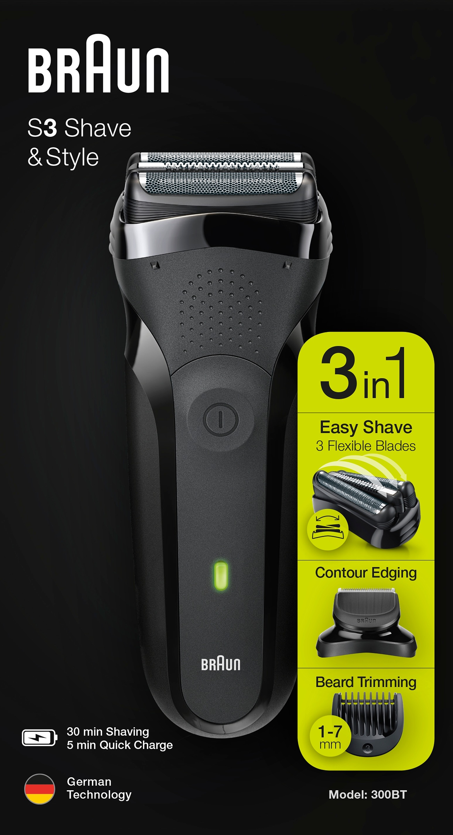 Braun Shaver Series 3 300BT Black – Rakapparat 1 st