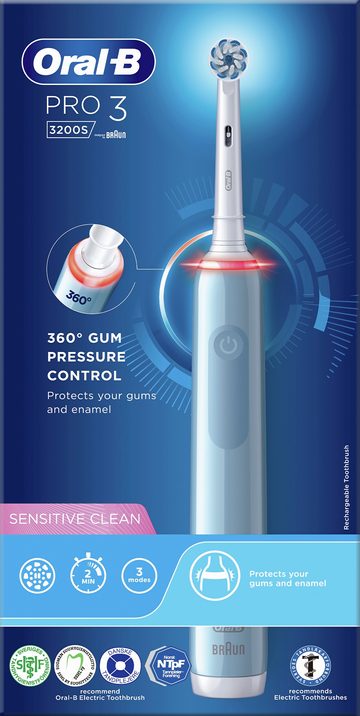 Oral-B Pro 3 3200S Blue Sensitive Eltandborste