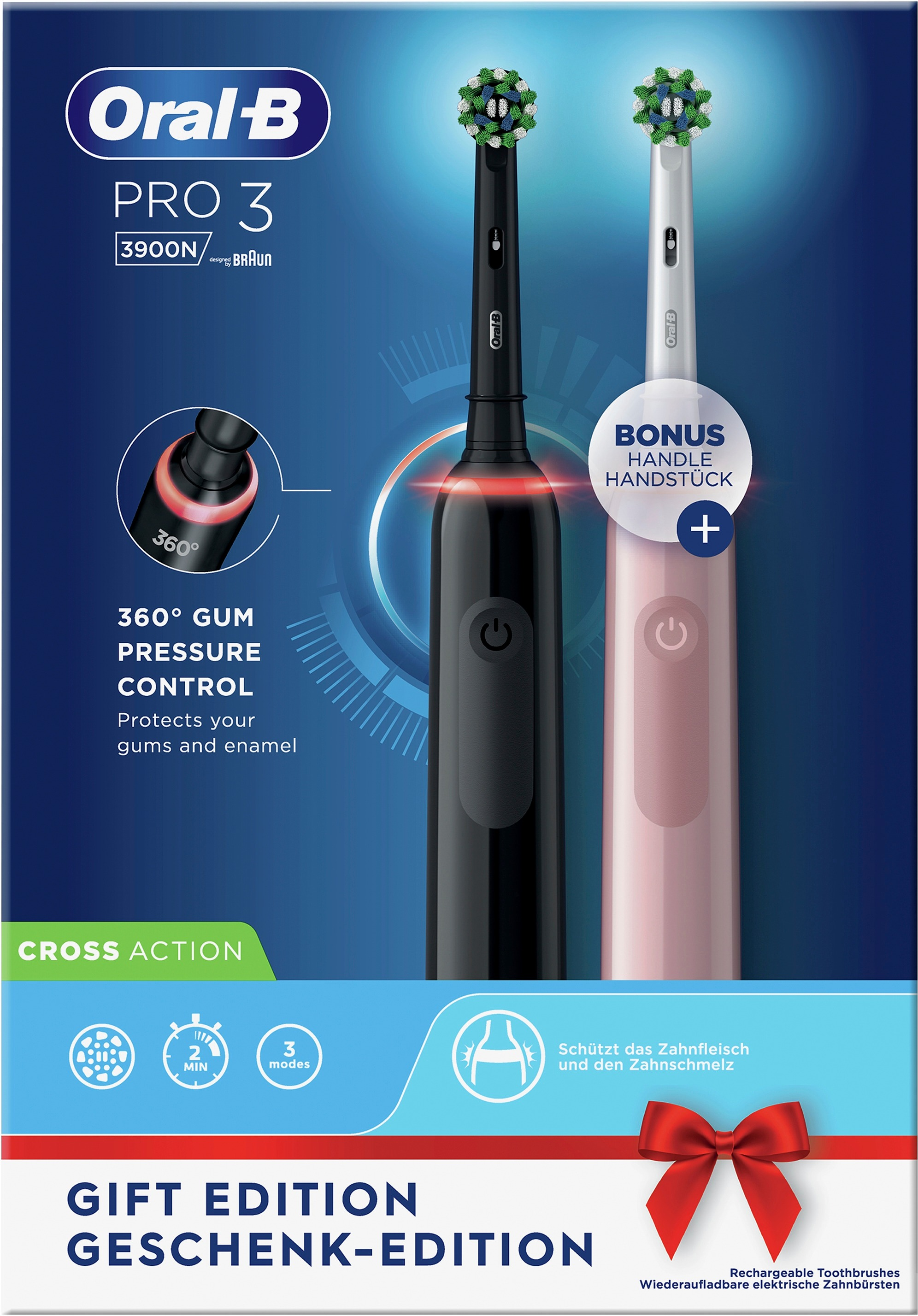 Oral-B Pro 3 3950N Black CA + Pink CA Eltandborste 1 st