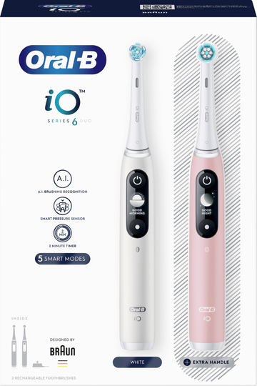 Oral-B iO6 Duo White UC_Pink GC Eltandborste