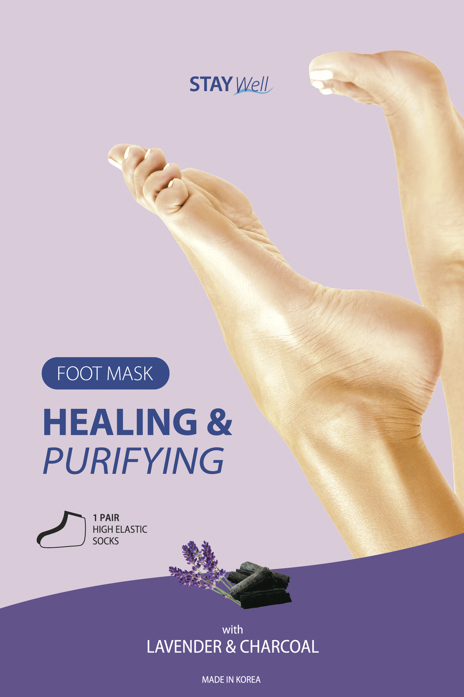 Stay Well Healing & Purifying Foot Mask 1 par