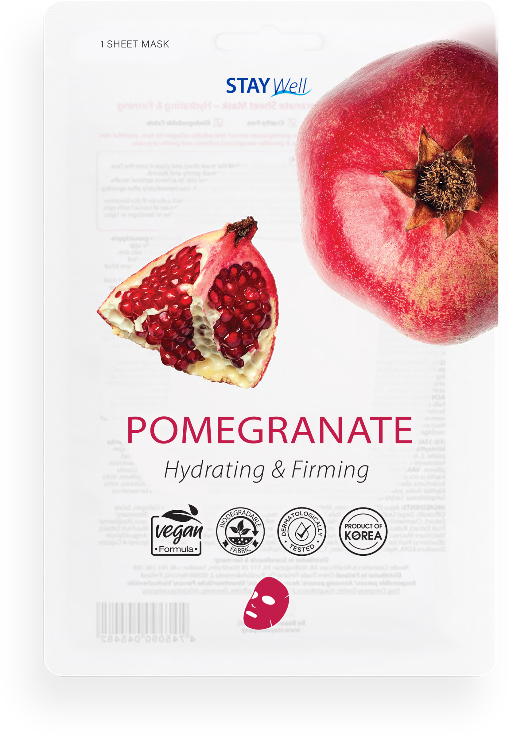 Stay Well Vegan Sheet Mask Pomegranate 20 g