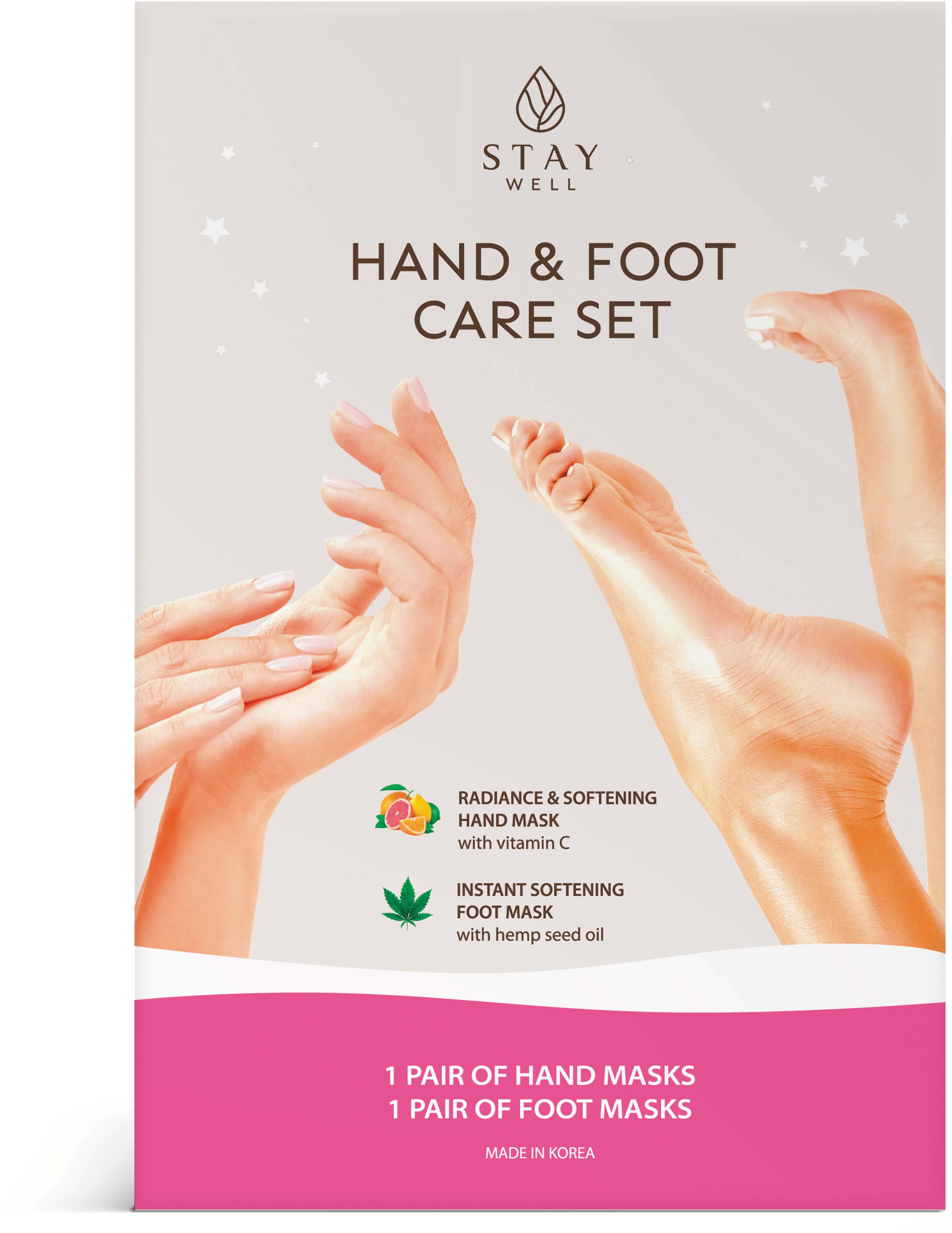 Nordic Cosmetics & Healthcare AB Stay Well Hand and Foot masks 2 par