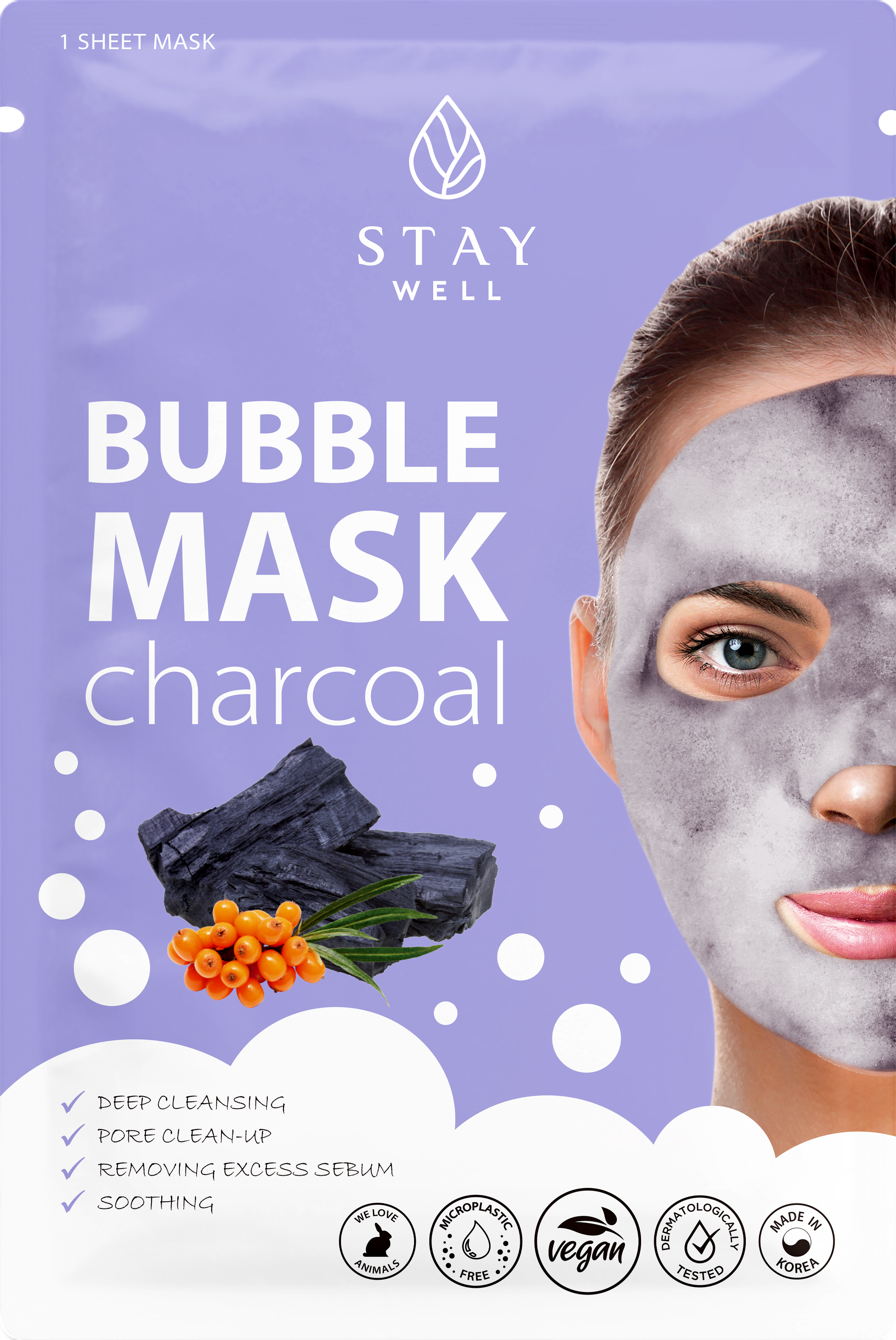 Stay well Deep Cleansing Bubble Mask CHARCOAL 1 st