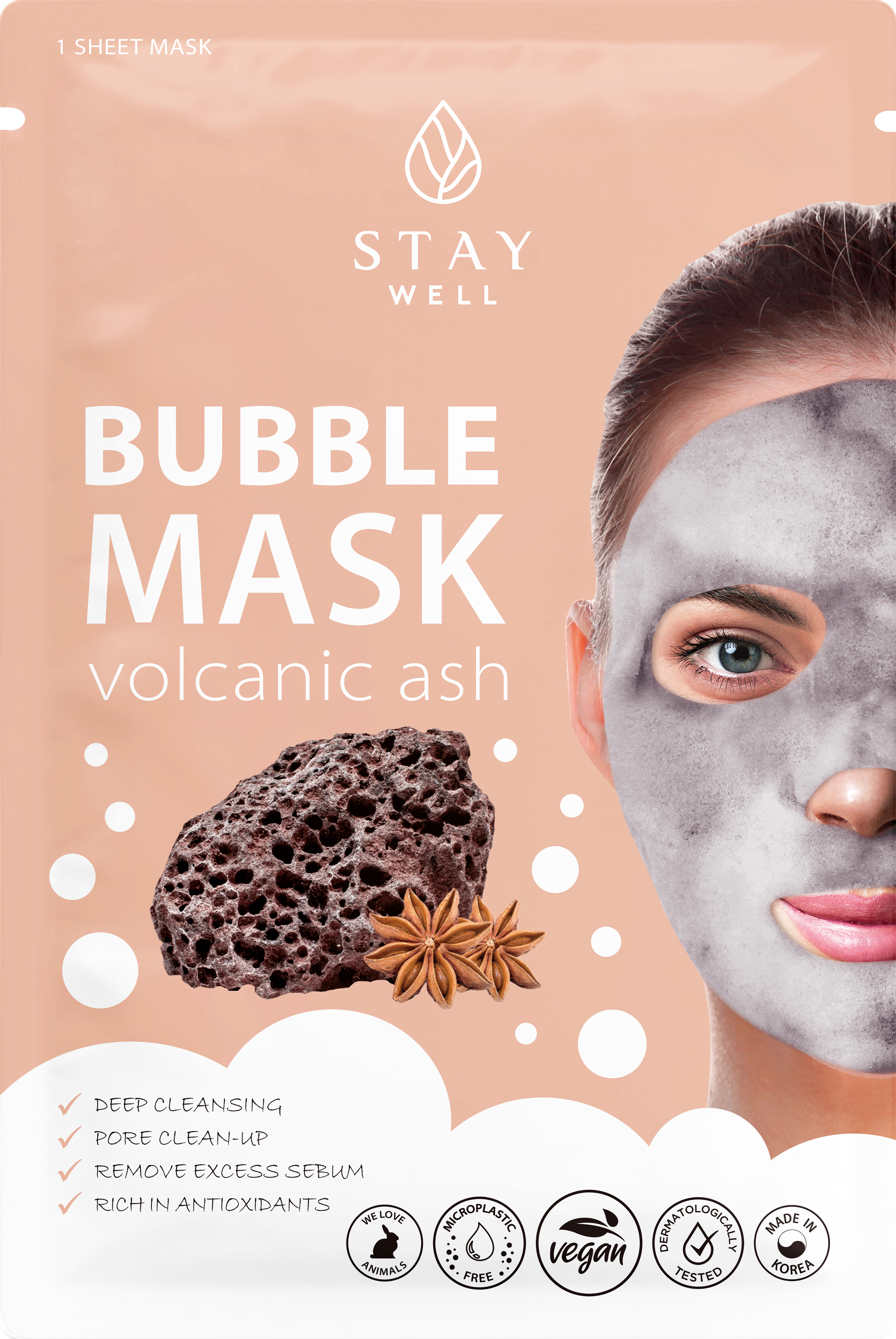 Stay well Deep Cleansing Bubble Mask VOLCANIC 1 st