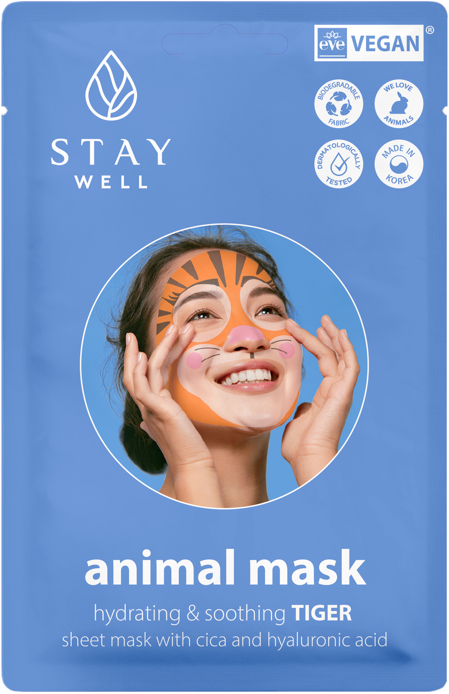 Nordic Cosmetics & Healthcare AB Stay Well Animal Mask ’Tiger’ 1 st