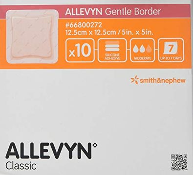 Allevyn Gentle Border, polyuretanskumförband, 12,5 x 12,5 cm