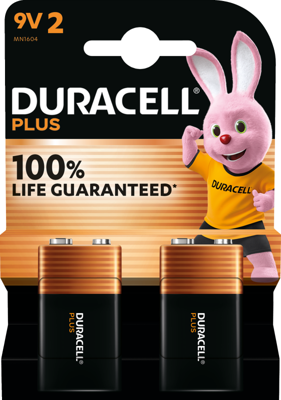 Duracell Plus 9V alkaline 2 styck