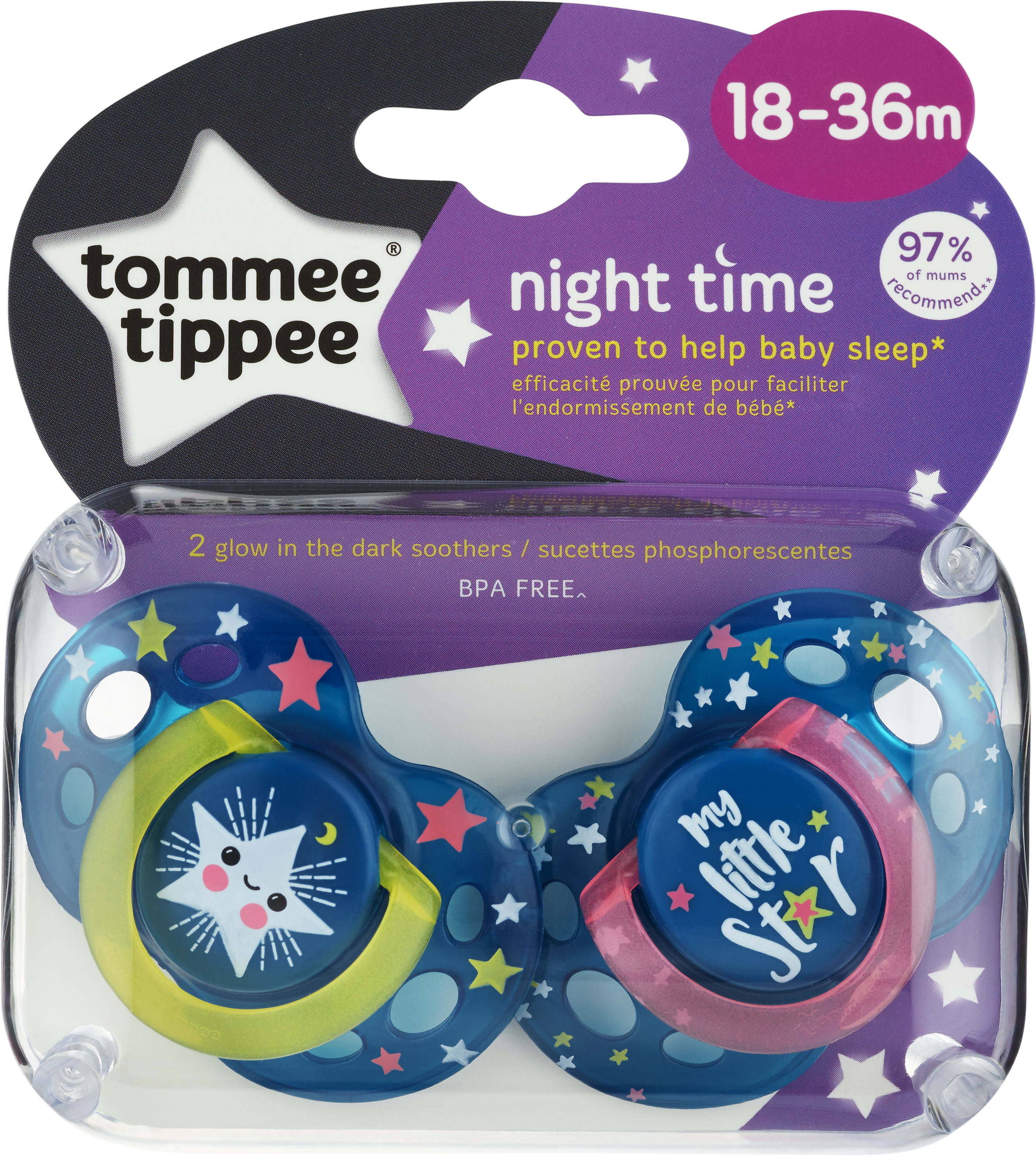 Tommee Tippee Sugnapp nighttime 18-36 mån 2 st