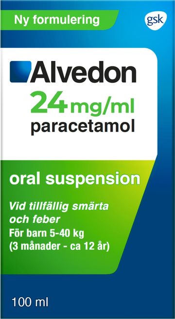 Alvedon, oral suspension 24 mg/ml