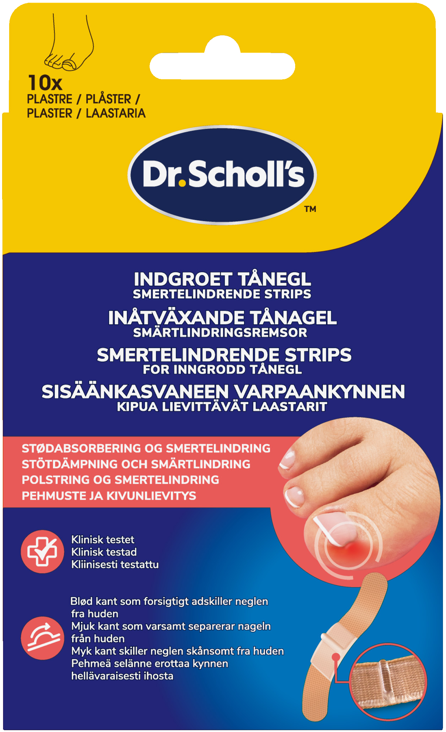 Dr. Scholl's smärtlindringsremsor för inåtväxande tånagel