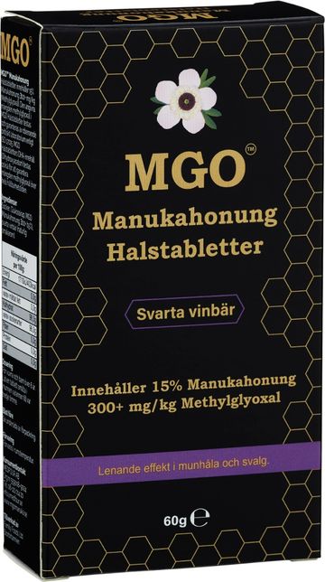 Mgo Manuka Halstablett Svartvinbär 300+ 