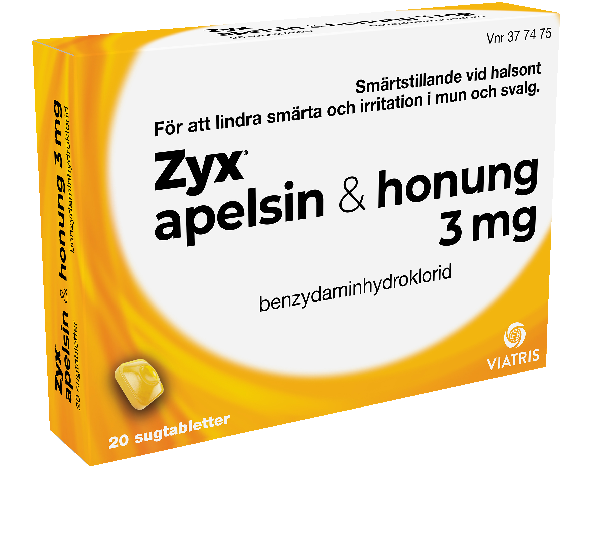 Zyx apelsin & honung, sugtablett 3 mg